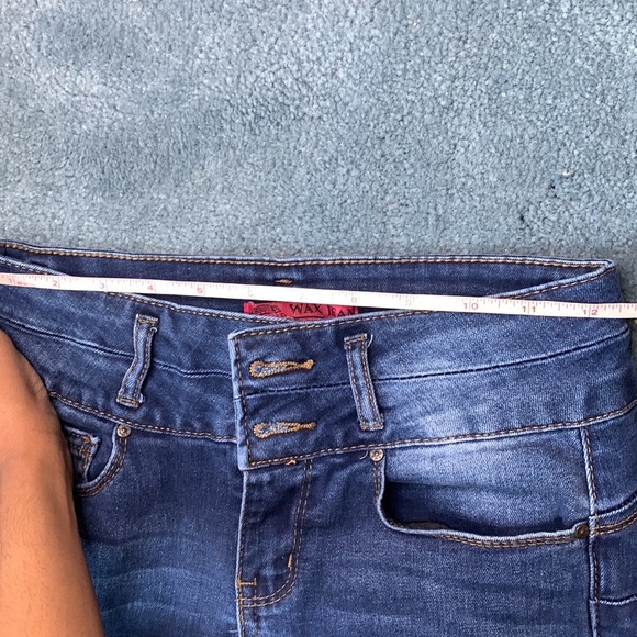 ‼️SOLD Wax Jean Butt I Love You Dark Blue Denim High Waisted Skinny Jeans Size 3 - Picture 8 of 12